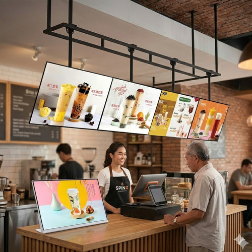 Papan Menu LED Gantung untuk Boba
